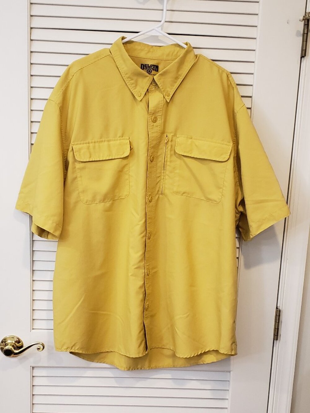 Duluth Trading Co. Men's Mustard yellow Coolplus fishing outdoor shirt Size XXL